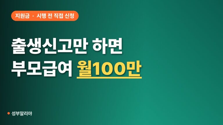 출생신고만 하면 아동수당·부모급여 자동 지급? 금액·시점 총정리