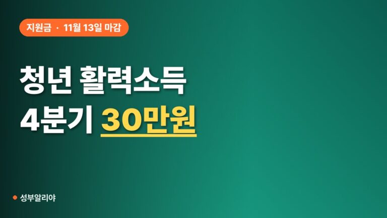 청년 활력소득 4분기 신청 2026, 나주시 2002년생 30만원 11월 13일까지