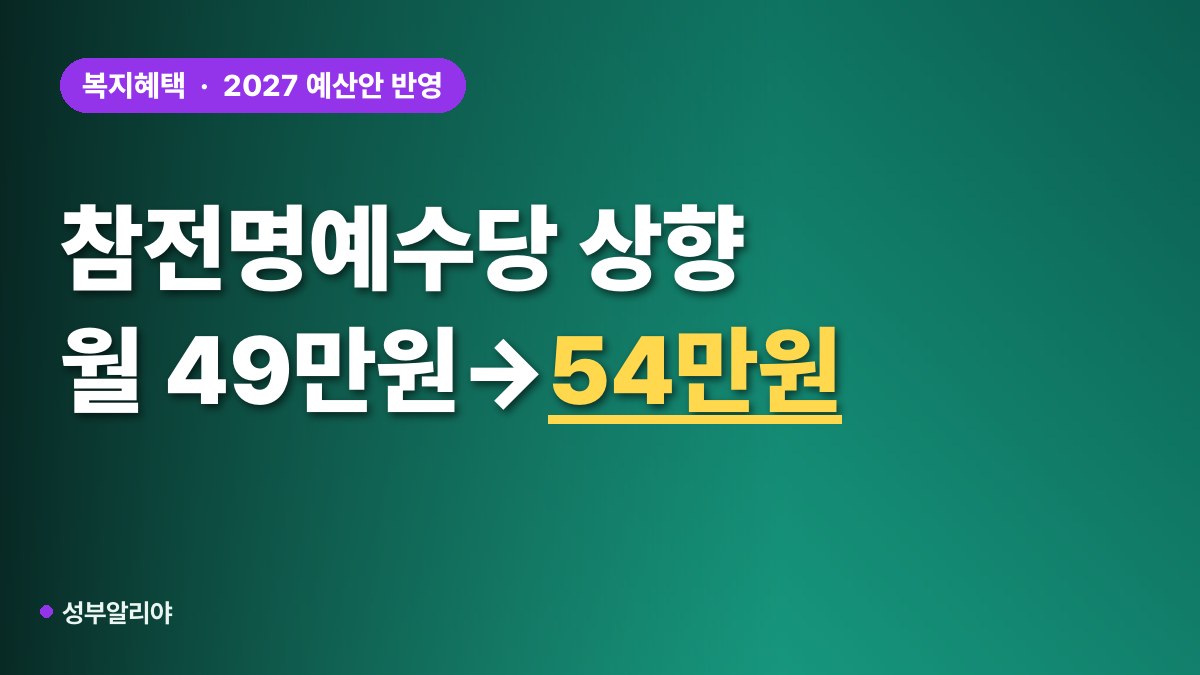 참전명예수당 상향 가이드라인 대표 이미지