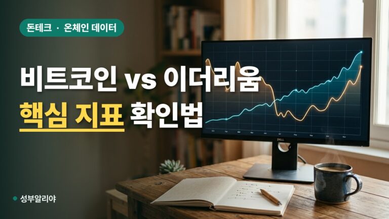 비트코인 이더리움 ETH/BTC 비율 온체인 핵심 지표 조회 방법