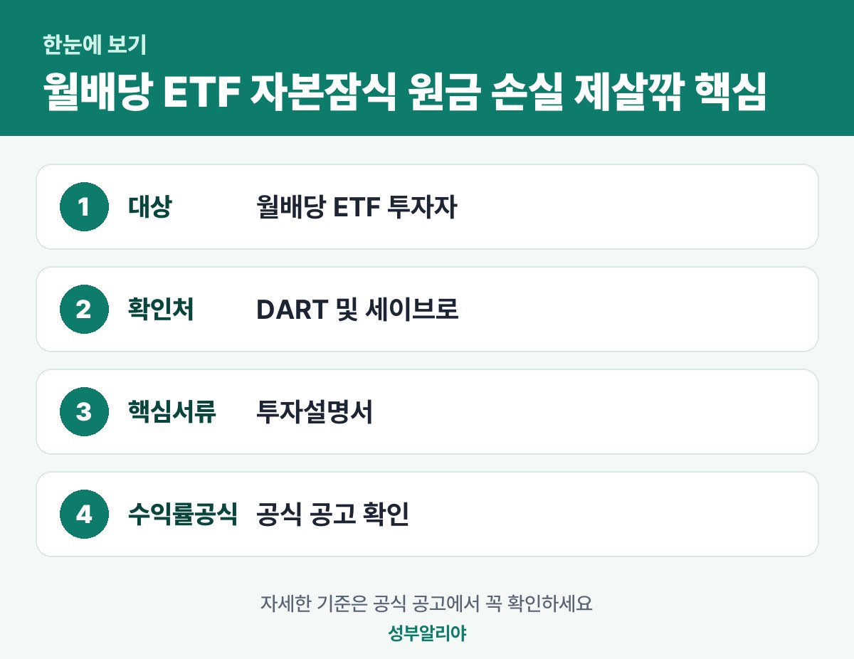 월배당 ETF 자본잠식 원금 손실 제살깎아먹기 ROC 한눈에 보기 — 대상·금액·기간·신청
