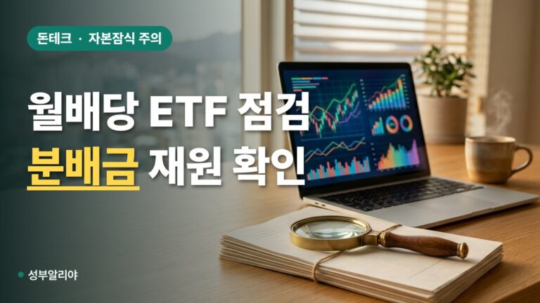 월배당 ETF 자본잠식 분배금 재원 확인 방법