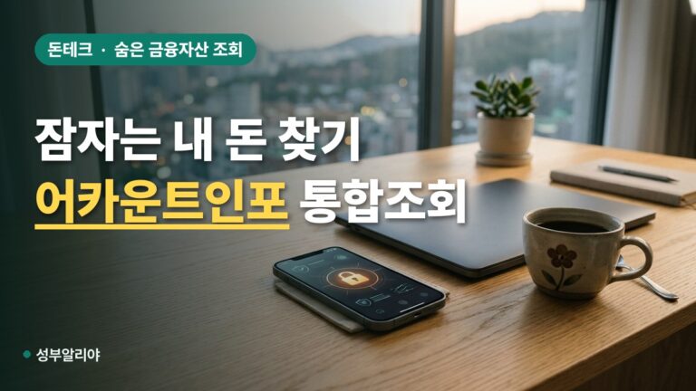 방치된 계좌 조회 어카운트인포 2026 대상 수수료 한도 총정리