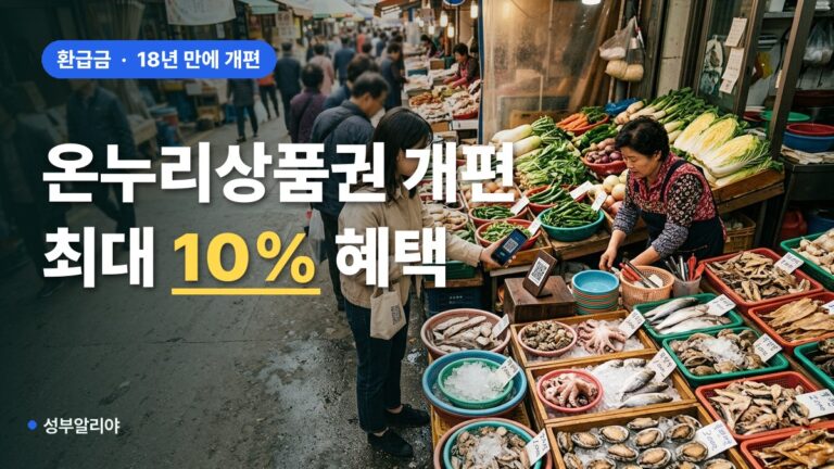 2026 온누리상품권 환급 18년 만에 대개편! 전통시장 10% 혜택