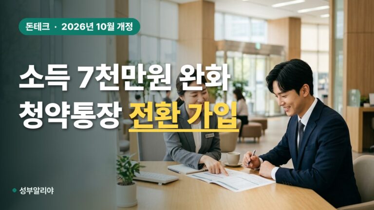청년주택드림 청약통장 2026 가입대상 대출금리 전환 신청방법