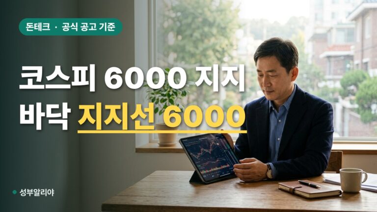 코스피 6000 바닥 지지선과 2027년 분기별 지수 밴드·저PBR 기준 총정리!