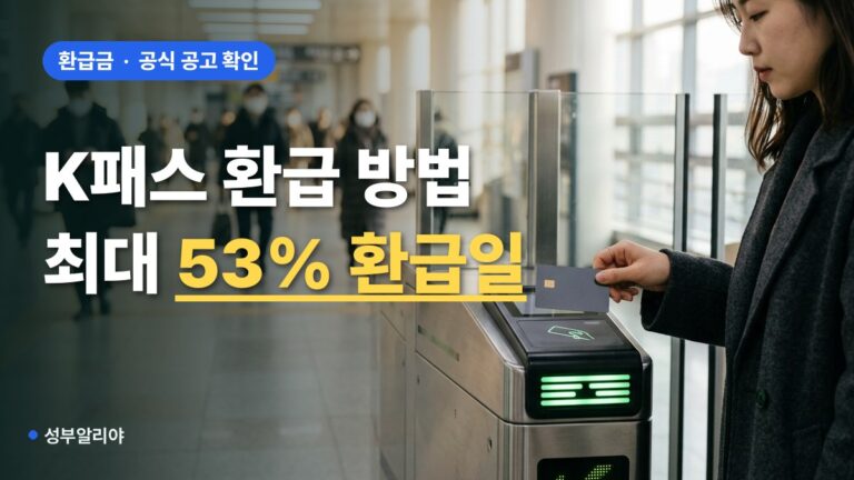 K패스 환급 방법 대상 금액 카드사별 지급일 총정리