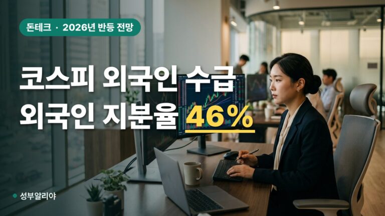 코스피 외국인 수급 2026 요건과 반도체 지분율 46% 추이