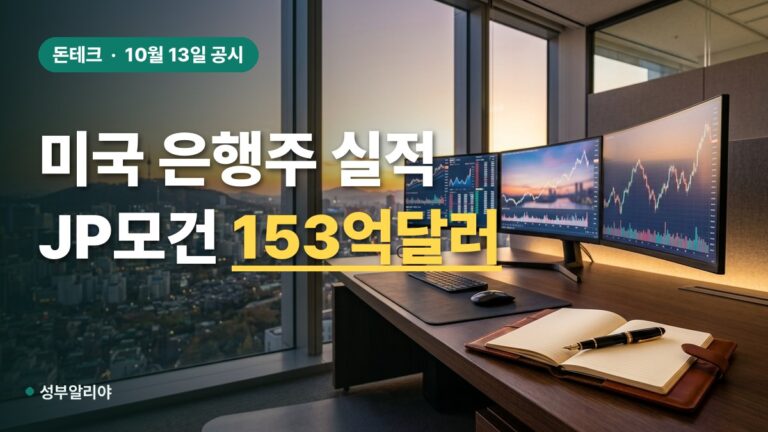 미국 은행주 2026 실적 JP모건 153억 달러 순이익과 대형 은행 비교