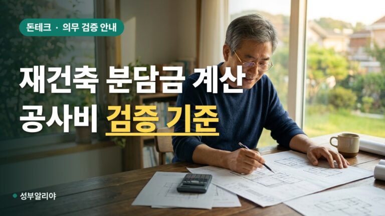 재건축 분담금 계산 검증 요건과 비례율 정보 확인 방법