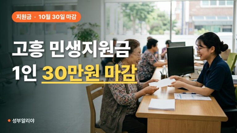 고흥군 민생회복지원금 2026 대상 금액 신청방법 30만원 수령 가이드