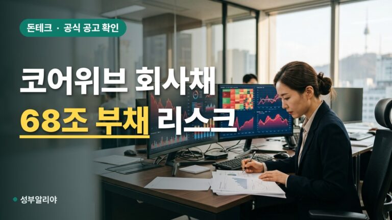 코어위브 회사채 신용 리스크 분석과 68조 부채 점검법