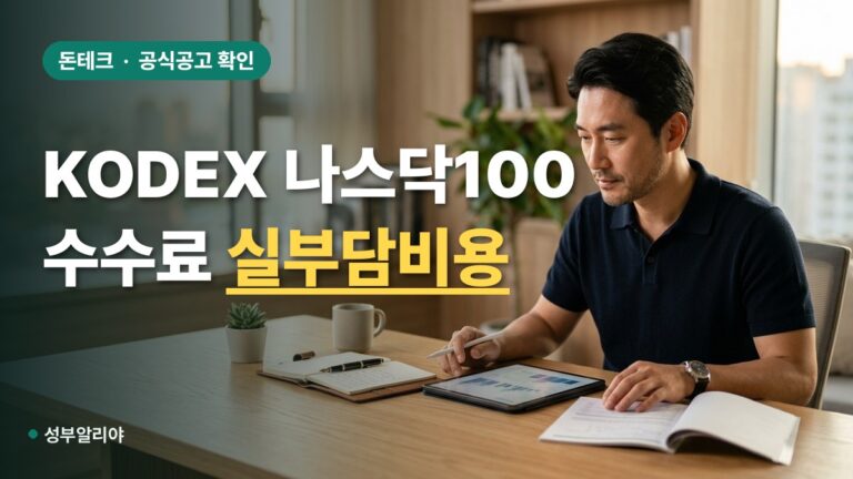 KODEX 미국나스닥100 수수료 계산 실부담비용 비교 총정리