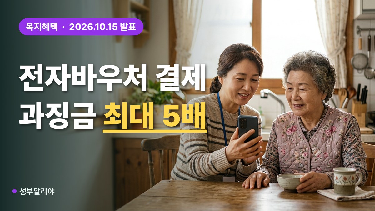 사회서비스 전자바우처 부정수급 과징금 대표 이미지