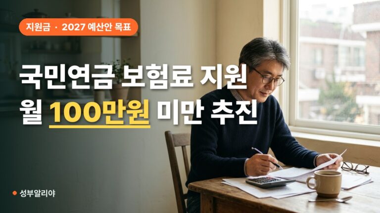 국민연금 보험료 지원 2026 대상, 월 100만원 미만 확대 추진 어디까지 왔나