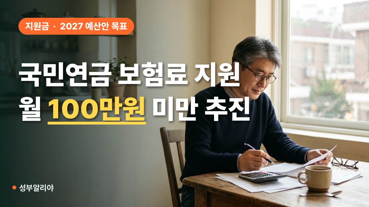 국민연금 보험료 지원 확대 월 100만원 대표 이미지