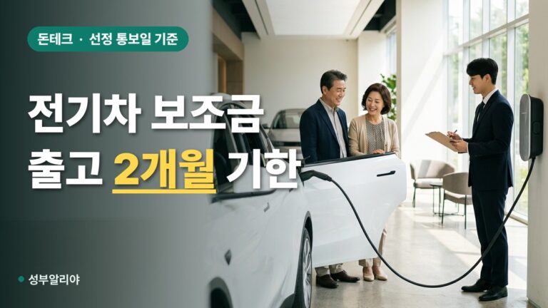 전기차 보조금 2026 출고 지연, 2개월 기한과 추가 지원 조건 체크