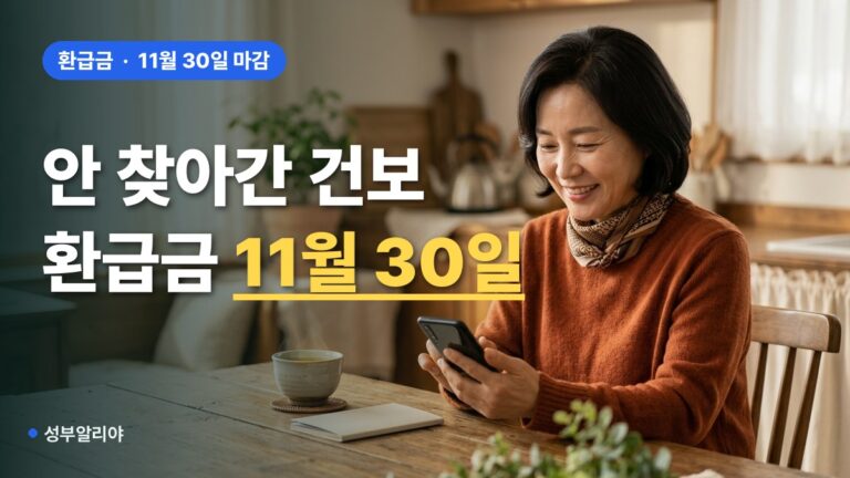 안 찾아간 건보 환급금 11월 30일까지, 앱 신청 순서와 계좌 확인법