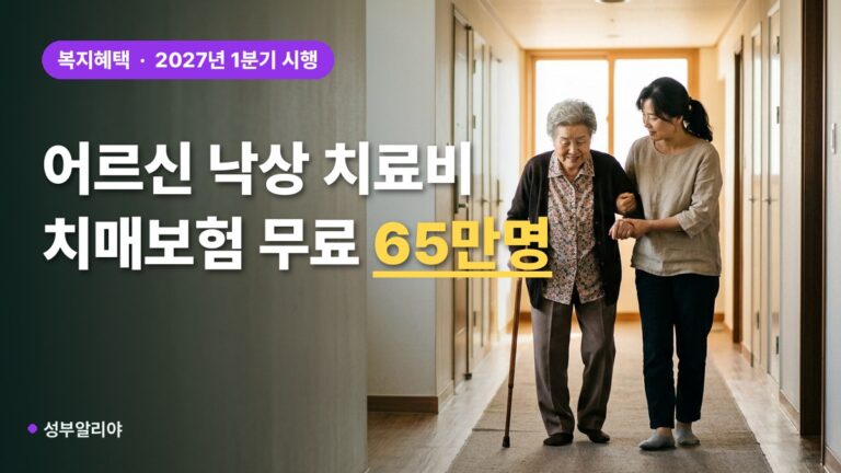 취약 어르신 낙상사고 치료비 치매배상책임보험 무료, 2027년 시행