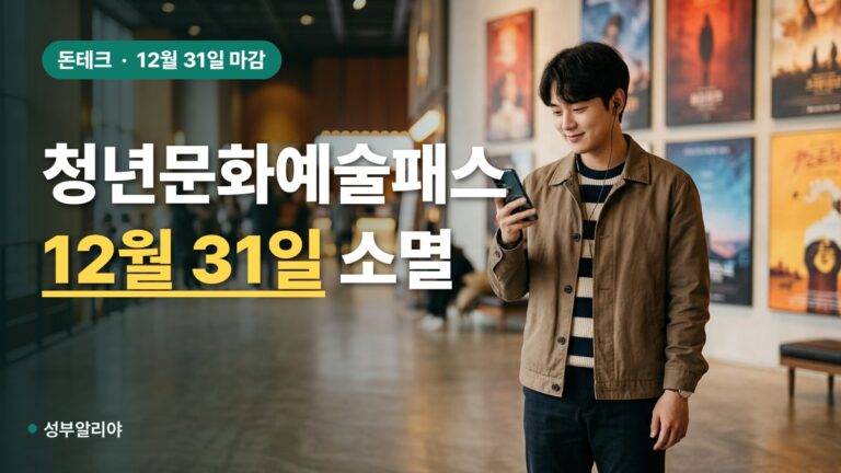 청년문화예술패스 12월 31일 잔액 소멸, 관람일 기준 확인법