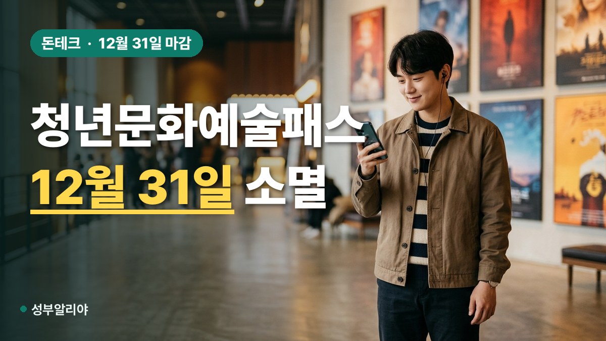 청년문화예술패스 12월 31일 잔액 소멸 대표 이미지