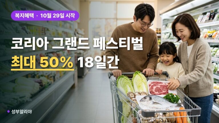 코리아 그랜드 페스티벌 할인 품목 기간 2026, 10월 29일 시작 챙길 순서